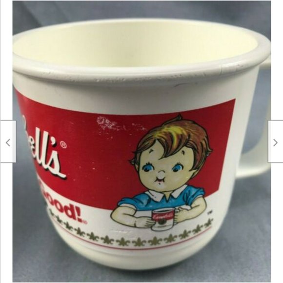 Campbell Kids Soup Cup Plastic Mug Anchor Hocking USA Vintage 1992 Set of 4 - Picture 5 of 6